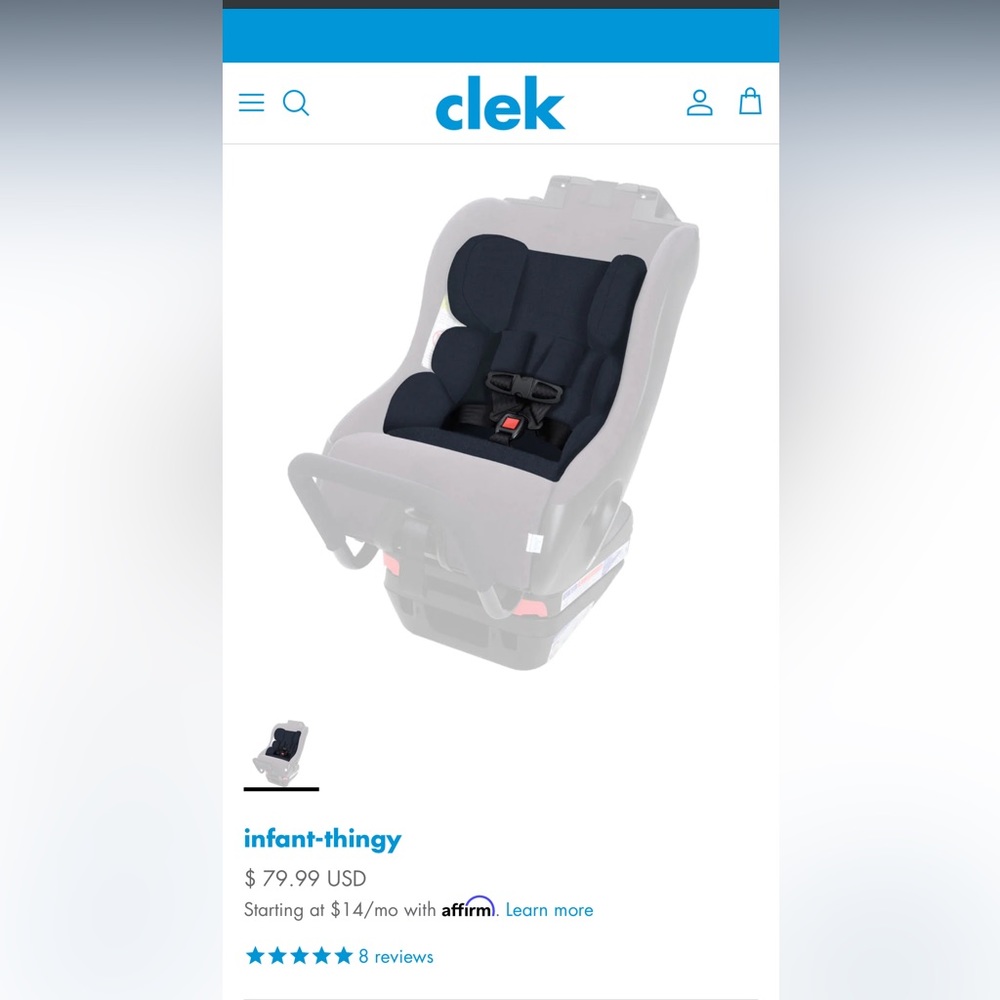 Clek infant thingy car seat insert carbon